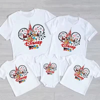 2025 Disney Trip Family Matching Shirts Funny Family Look Father Mother-Kids Matching T-shirt Mickey Minnie Disney Tshirts 1