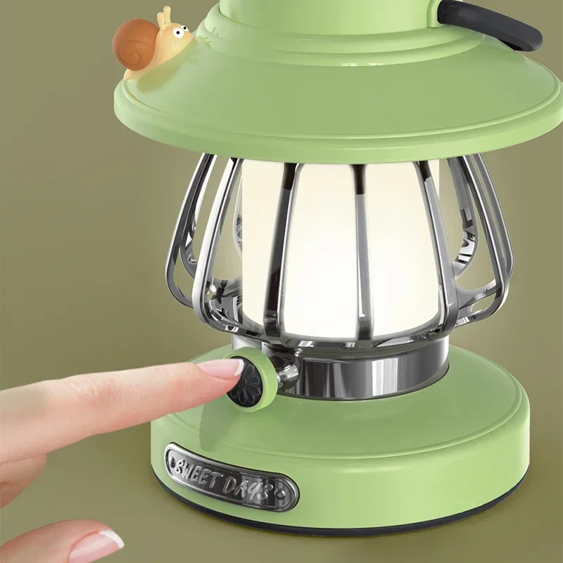 Camping Lamp Camping Night Lights USB C Rechargeable 3 Colors Stepless Dimming Night Light Outdoor Portable Emergency Retro LED camping light portable lanterns camping lamp camping lantern