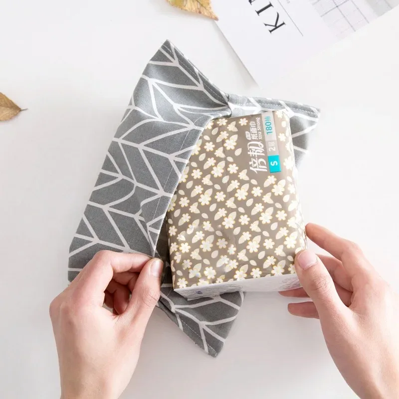 Cotton Linen Tissue Box Case Paper Box Table Napkin Holder Box Desktop Paper Holder Tissue Case Seat Type Car Tissue Box Cover
