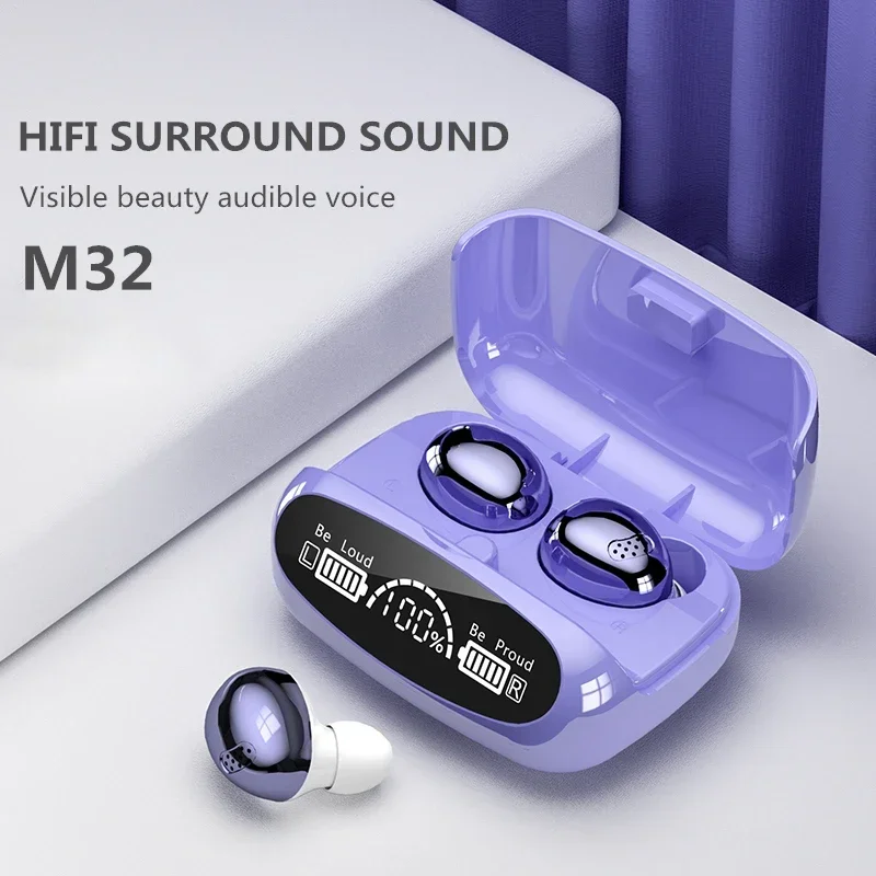 

M32 TWS Wireless Waterproof Earbuds Headsets With Microphone Headphones Earphones Bluetooth Stereo Touch Control Noise Reduction