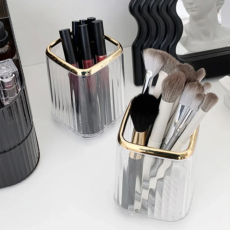 Luxury Makeup Brush Organizer Desktop Cosmetic Storage Box Office Pen Case Make Up Brushes Organizer Lipstick Sundries Holder 4