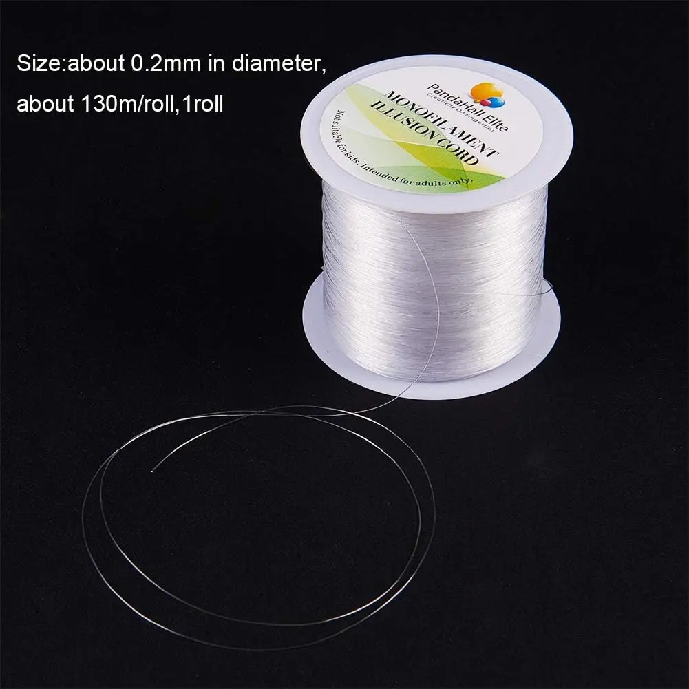 109 Yards Clear Fishing Line, 0.25mm 328ft Invisible Nylon Thread String Crystal String Craft Bead Wire Cord