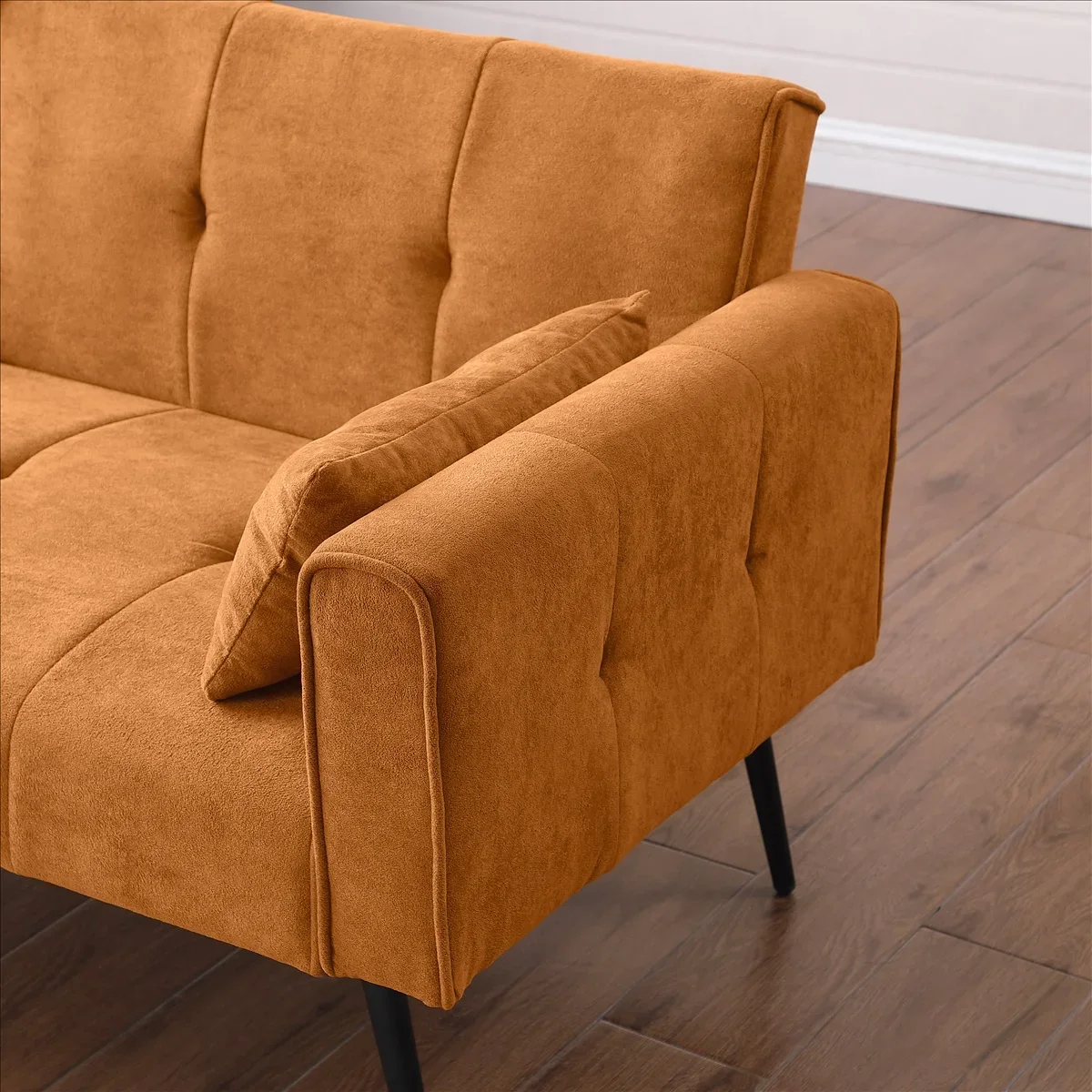 Moderne 68-Zoll-Futon-Couch mit umwandelbarem Bett, Schlafsofa, Schlaf-Wohnzimmermöbel-Futon-Set, geeignet für Wohnzimmer, Büro – Detail 22
