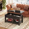 Coffee Table, 39" Lift Top Coffee Table with Hidden Compartment and Storage Shelf for Living Room, Espresso 2