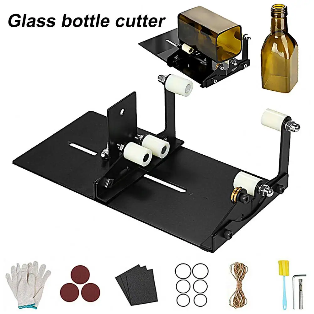 Versatile 1 Set Durable Square Round Glass Bottle Cutting Machine High Strength Glass Cutter Adjustable   for Home 2