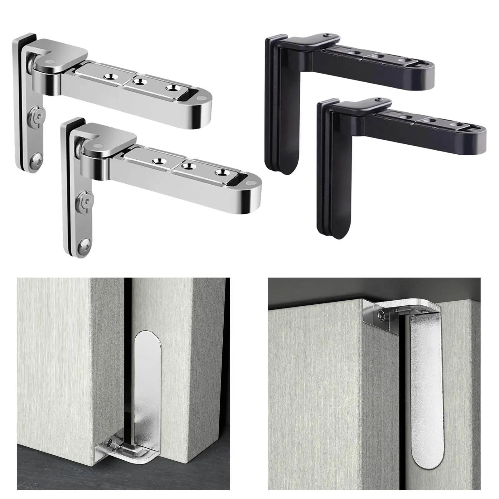 Invisible Door Hinges Zinc Alloy Heavy Duty Easy Install Pivot Hardware for Outward Opening Secret Door