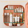 Cosmetic storage box wall-mounted punch-free dust-proof household large-capacity bathroom room bathroom storage rack 6