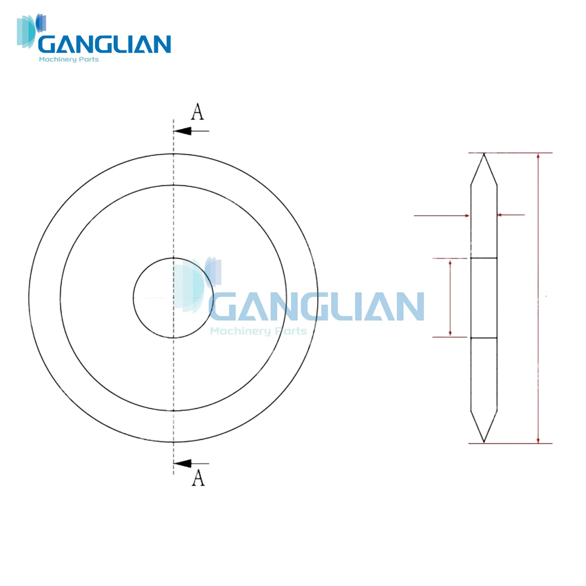 천 종이 튜브 테이프 절단 도구용 플랫 원형 나이프, 슬릿 라운드 블레이드, 9crsi 76-100mm, 10 개