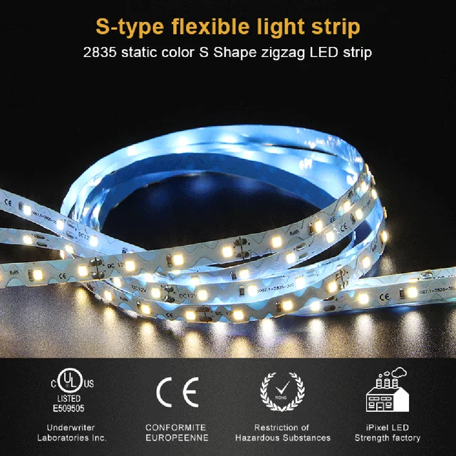 12V 6MM 2835 S Shape Bendable LED Strips