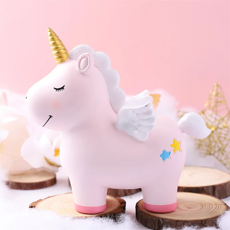 Princess Unicorn Piggy Bank for Kids Children Resin Cute Cartoon Animals Money Savings Box Coins Holder Storage Christmas Gift 5
