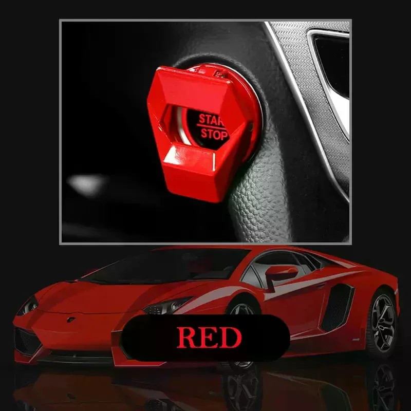 Interruttore di arresto avviamento motore per auto Pulsante di accensione Protezione antigraffio Accessori decorativi per auto Interni per auto - immagine 4