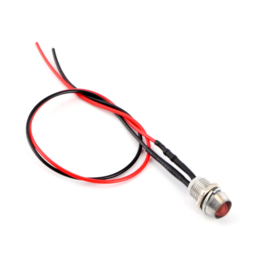 

4 Pcs 12v 8mm LED Panel Pilot Dash Warning Light Indicator Lamp Car Van Red