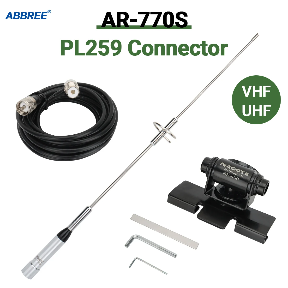 ABinvasive E AR-770S touristes Bande VHF UHF Antenne À Gain ÉWer144/430MHz Pour TYT Baojie BJ-218 AR-2520 AmPueblCar Radio Mobile Radio