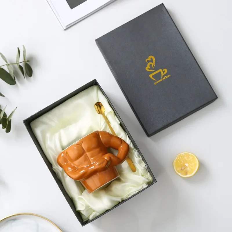 Muscle Man Coffee Mug - قدح قهوة على شكل رجل مفتول...