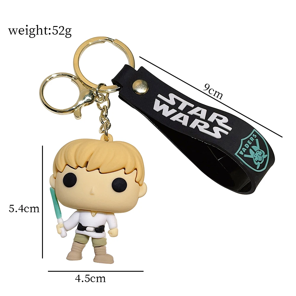 Disney Classic Movie Star Wars Keychain Darth Vader Imperial Stormtrooper Yoda Baby Chewbacca  Doll Keyrings Key Holder for Boys