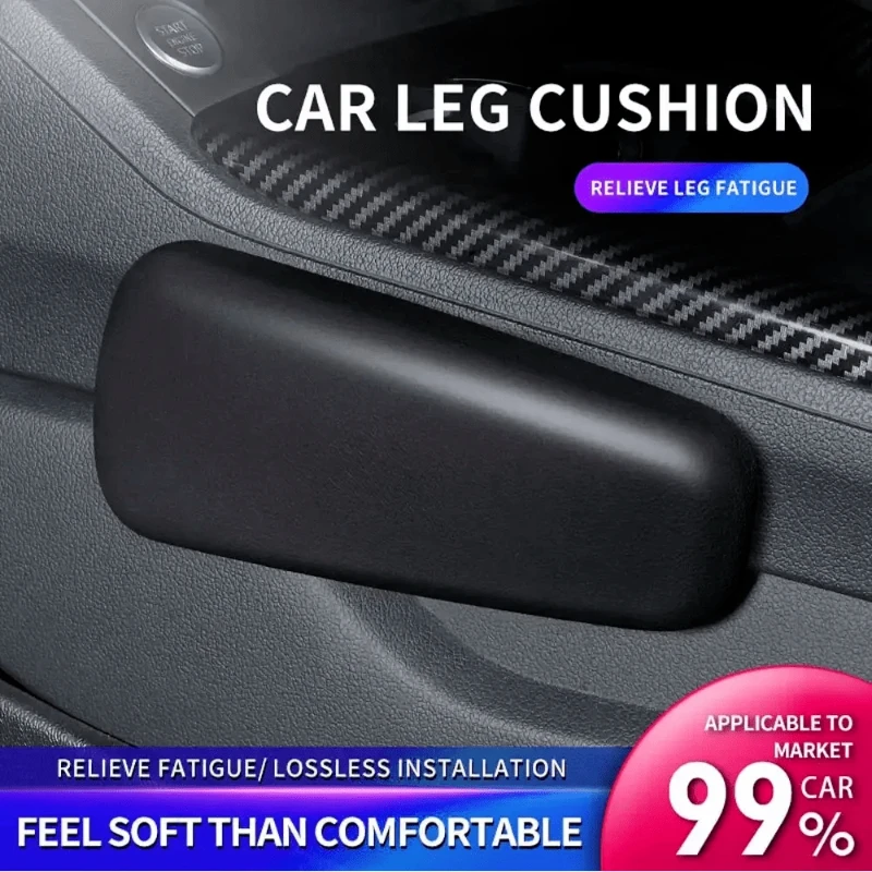 Car Faux Leather Knee Pad Car Interior Pillow Comfortable Leg Knee Cushion Memory Foam Universal Thigh Support 6.89X2.95inch