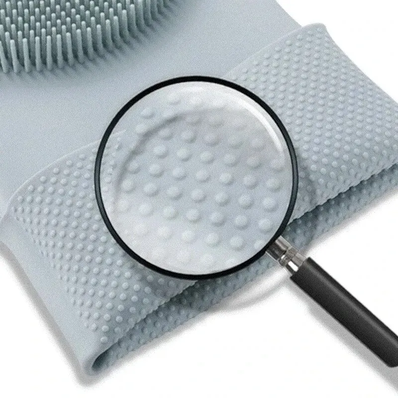 Dishwashing Gloves Magic Silicone Rubber Dish Washing Gloves Household Sponge Scrubber Kitchen Cleaning Tools