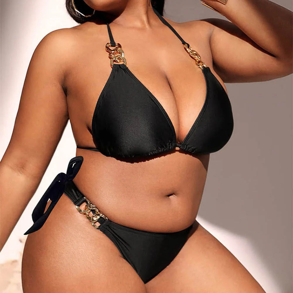 2024 Summer Ladies fashion slim-fit vacation beach Hot spring sexy bikini split with chest pad without steel bracket swimsuit 16