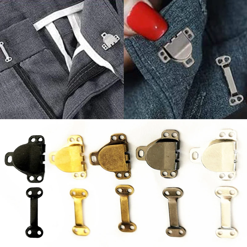 Metal Buckle Hook Trousers Hook Suit Pants Button Skirt Trousers Button Hanger Buckle Fittings Garment Hooks 10set garment hooks,garment sewing accessories