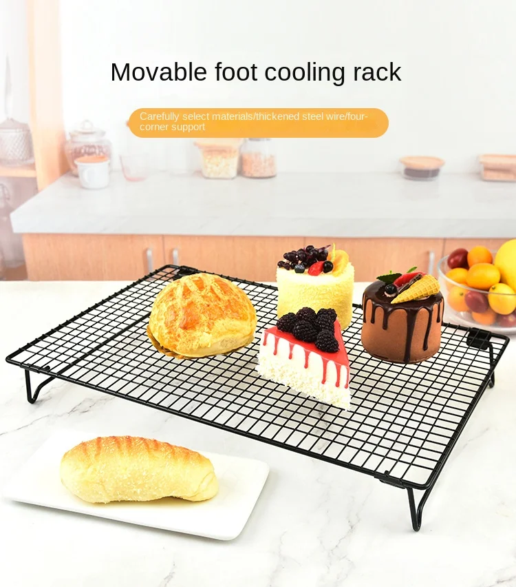 

Multifunctional Stainless Steel Wire Grid Cooling Tray Cake Food Rack Oven Kitchen Baking Pizza Bread Barbecue Cookie Holder