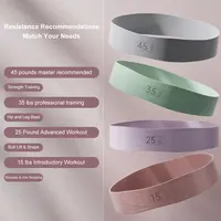 Silicone Resistance Bands with 4 Resistance Levels Exercise Workout Loop Bands Workout Stretch Bands for Home Gym Yoga - Image 3