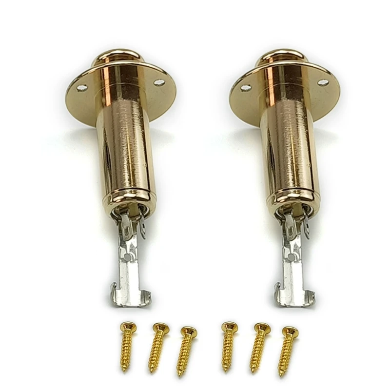 1set Guitar Mono End Pin Socket Plug with Screws 6.35mm Endpin Socket Plug Replacement Guitar Strap Button