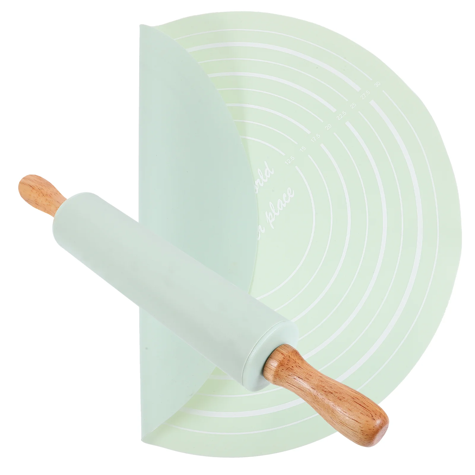 

Silicone Kneading Mat Rolling Pin Surface for Baking and Bread Kitchen Pie Wood Multi-function Dough Child Pastry Countertop