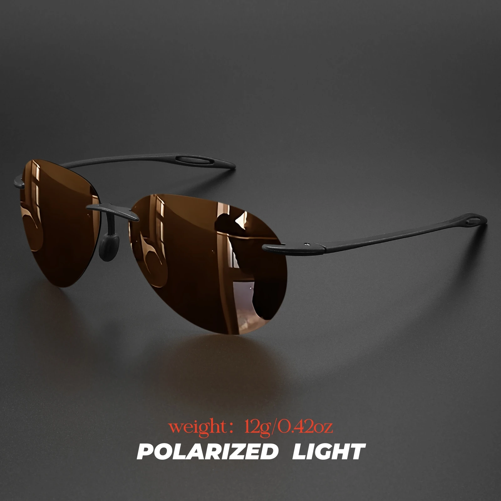 Ultraleichte 12 g TR90 rahmenlose polarisierte Piloten-Sonnenbrille – flexibel und bequeme Passform, Unisex zum Fahren, Angeln, im Freien – Detail 14