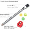KALOUR Detail Eraser Pencil-6pc Eraser Pencils with Brush 2pc Sharpener,Erasing Small Details or add Highlights for Sketching 3