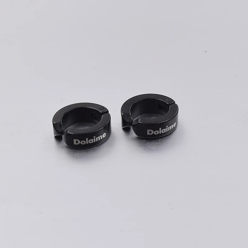 

Dolaime Stainless Steel Black Hoop Clip Earrings
