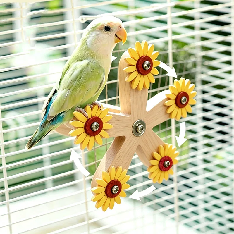 Jouet interactif pour perroquet, jouet à mâcher pour cage à oiseaux, distributeur de friandises rotatif pour la stimulation mentale et le divertissement._voghion.com
