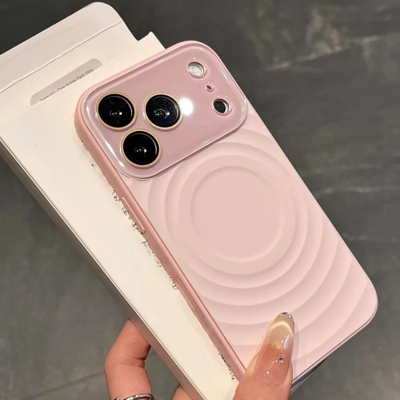 Luxury Glossy Shockproof Camera Case with Liquid Wave Pattern