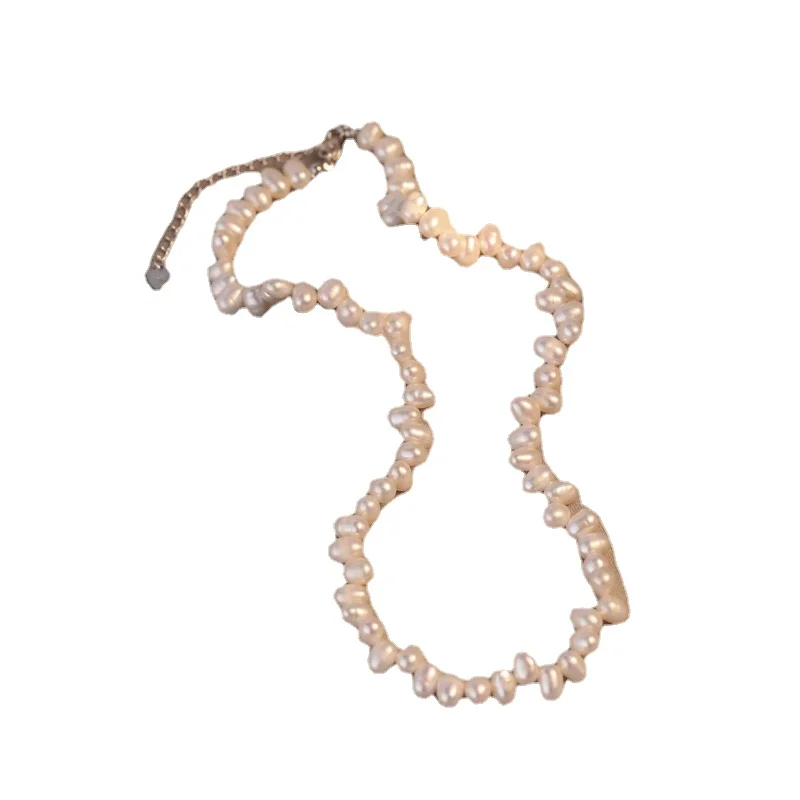 Shaped irregular freshwater pearl necklace for women, fine jewelry