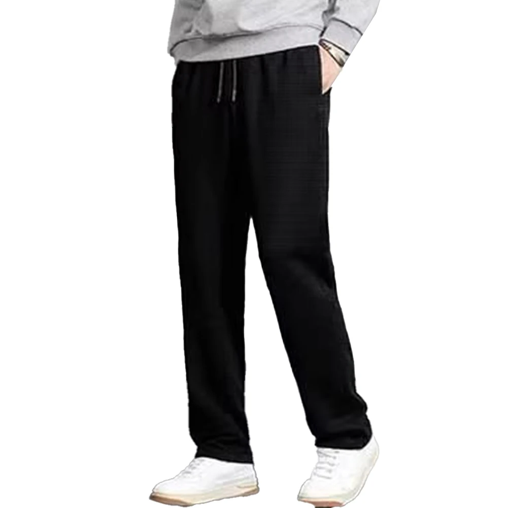

Fashion Man-Baggy Straight Pants Breathable Elastic Solid Color Soft Sports Sweatpants Pants Trousers For Men Clothing