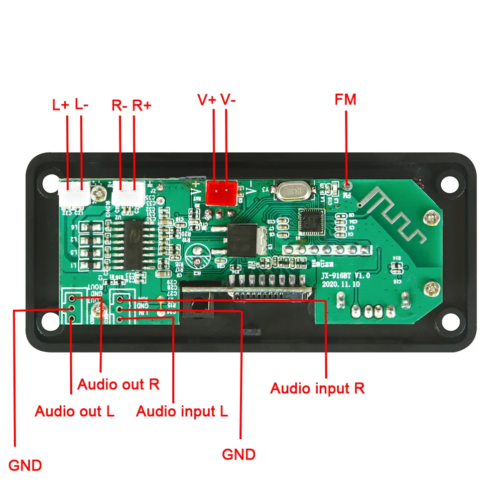 High-Power Bluetooth Audio Module with MP3 Player & Radio