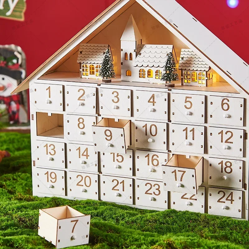 Christmas Advent Calendar Crafts Tabletop Calendar Reusable Xmas Decor with  24 Drawers Wooden Christmas Countdown Decorations - AliExpress