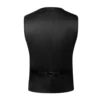 4Pcs Men's Champagne Satin Solid Suit Vest with 8cm Neck Tie Handkerchief Cufflinks for Wedding Prom Groom Waistcoat Clothing 5