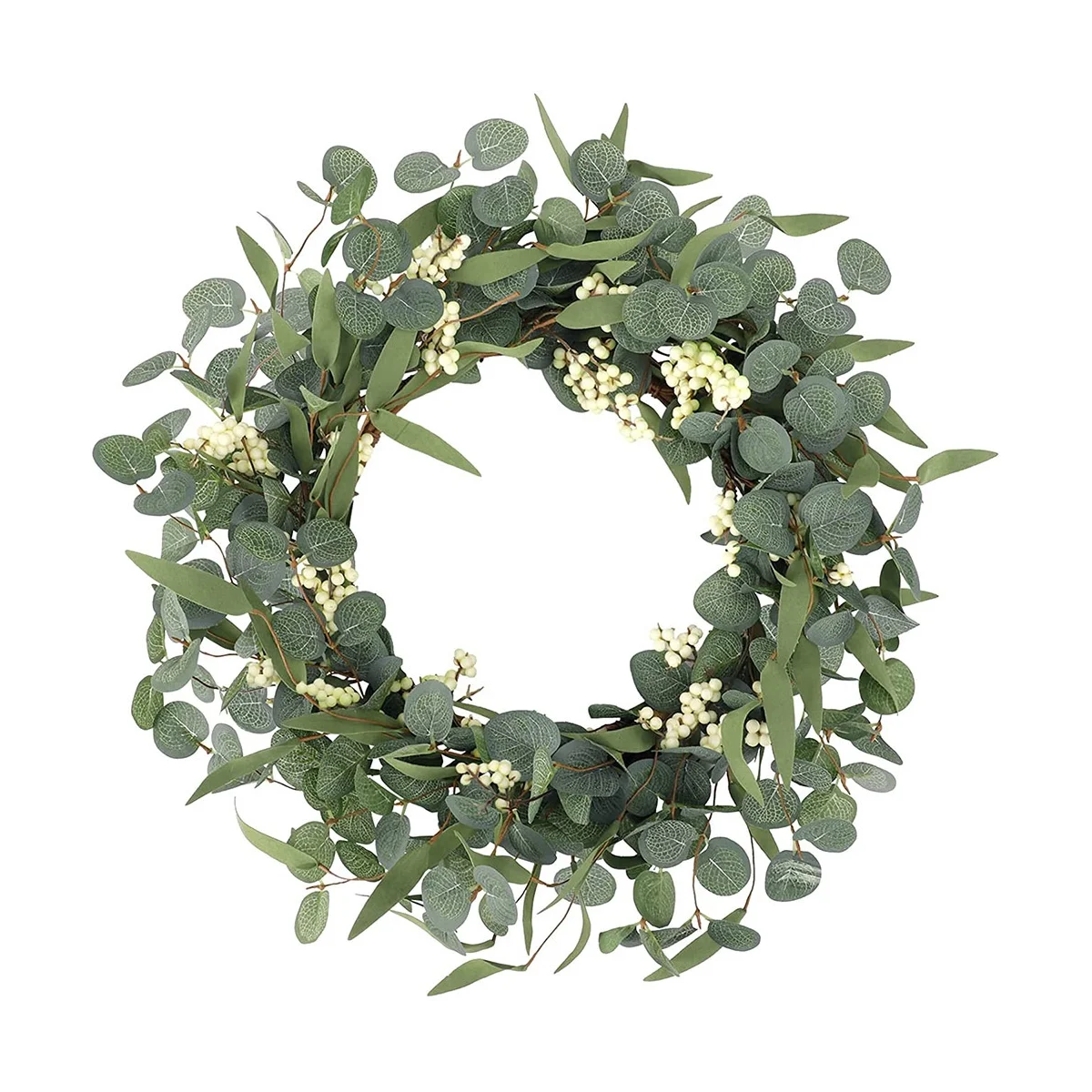 

Artificial Eucalyptus Wreath Rustic Farmhouse Decorative Wreath for Celebration