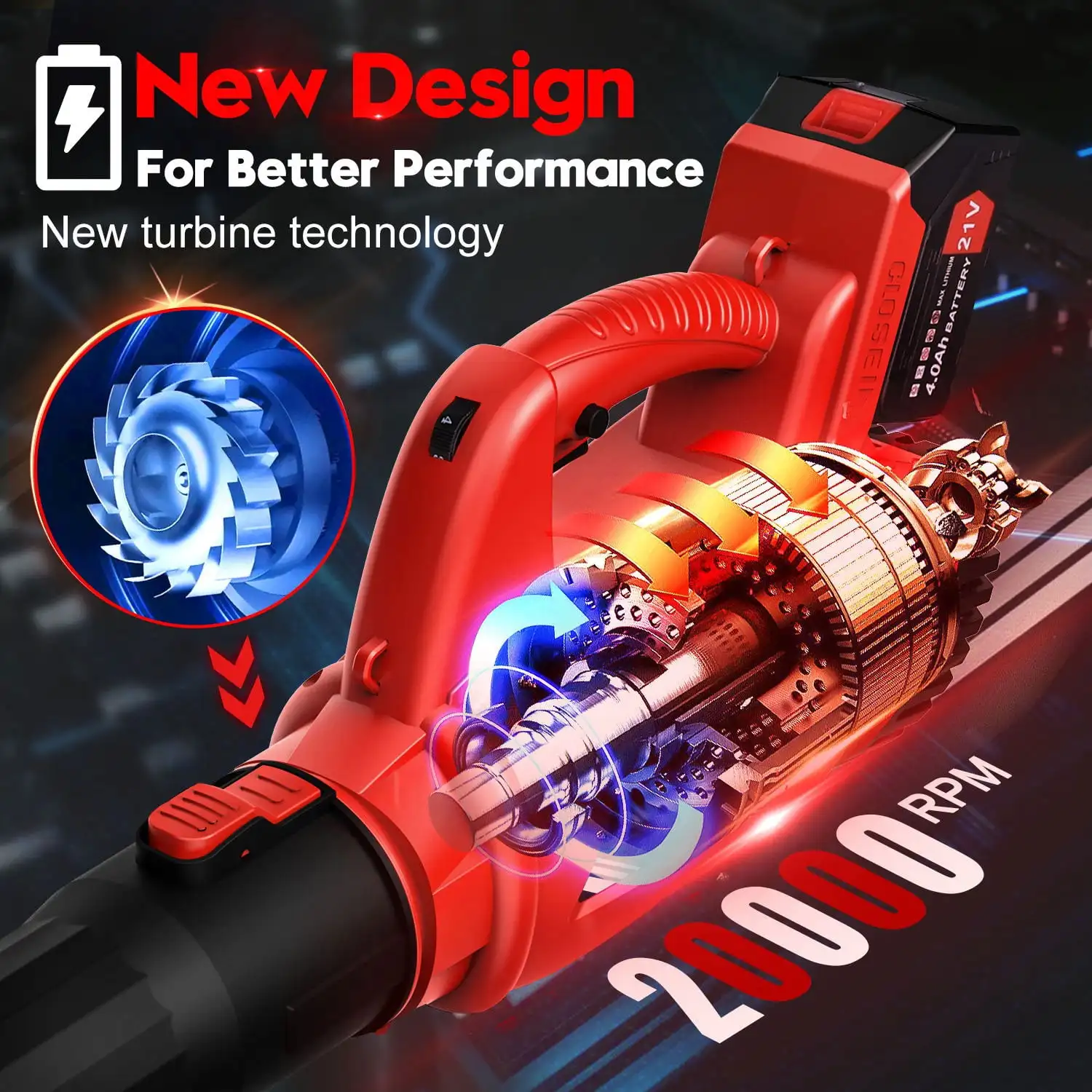    ǳ, ޴  ǳ, ܵ   , 2  Ʃ ó, 180MPH, 320CFM, 21V, 4000mAh