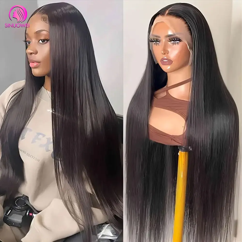 

200% 250% Transparent Lace Front Wigs 16-40Inch Bone Brazilian Straight Hair Wigs 13X4 Lace Front Wig Human Hair Wig Remy