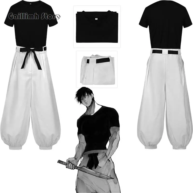

Fushiguro Toji Cosplay Anime Jujutsu Kaisen Costume Adult Unisex Short Sleeve Top Pants Suit Halloween Uniform Party 2024
