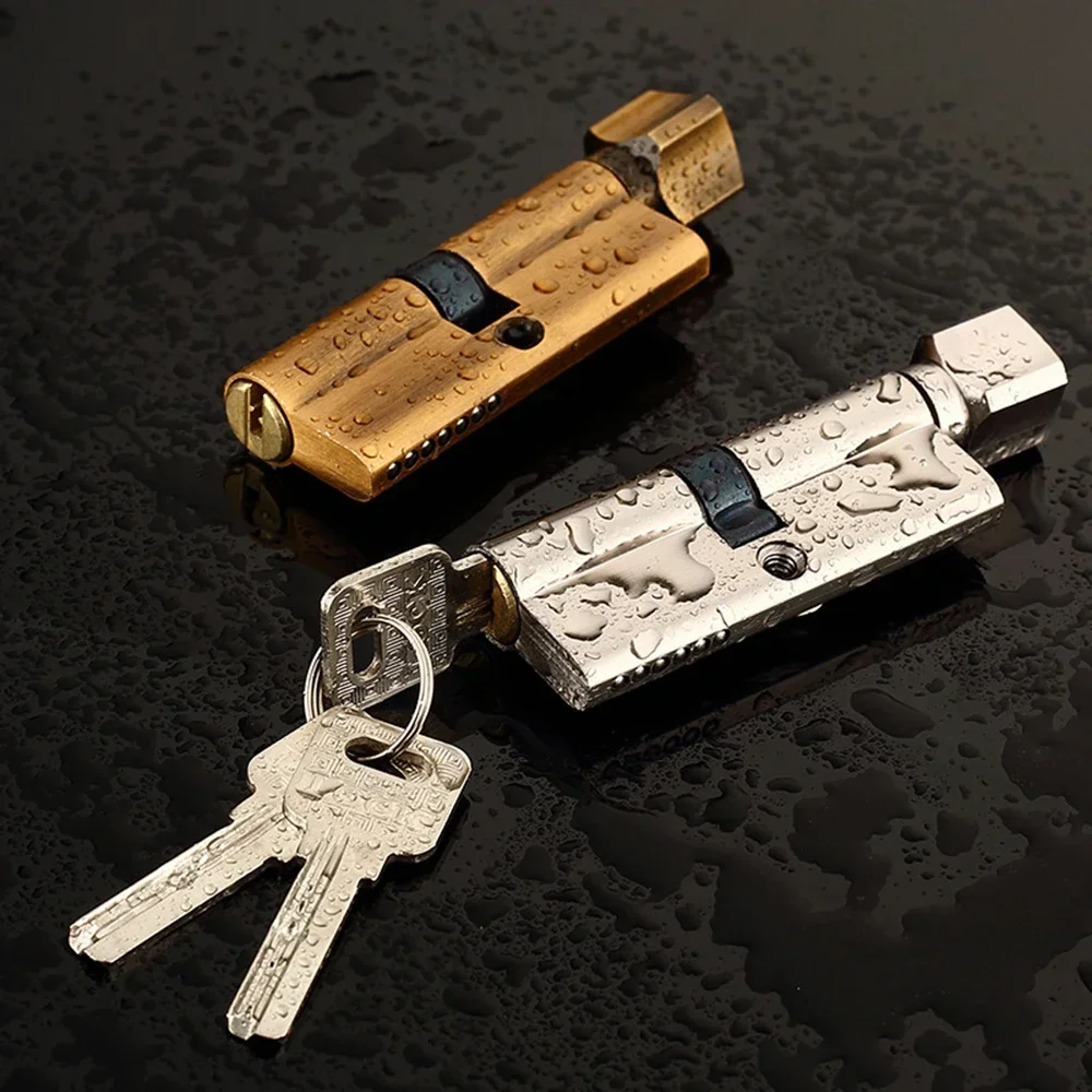 Description Picture 6 of itemDoor Cylinder Lock Biased 70mm 3 Keys Anti-Theft Entrance Brass AB Home Security Interior Bedroom