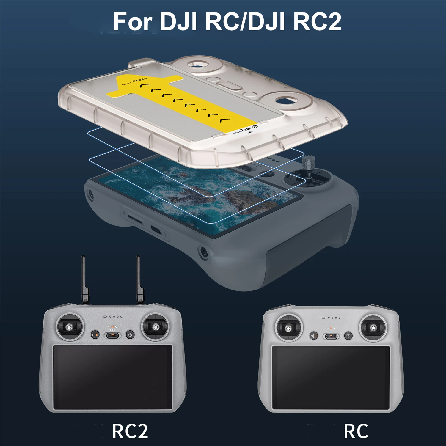Protecteur écran verre trempé DJI Air 3 RC 2 - Lot de 2
