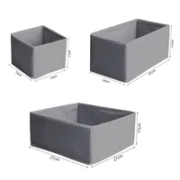 Boîte de rangement pour sous-vêtements, boîte de rangement pliable Non tissée, ensemble de Six pièces pour sous-vêtements, soutien-gorge, chaussettes, tiroir, boîte de finition, 3 pièces/1 ensemble 6
