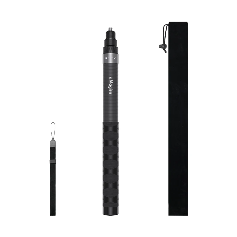 Carbon fiber 1.2m selfie stick for Insta360 and other sports cameras 5