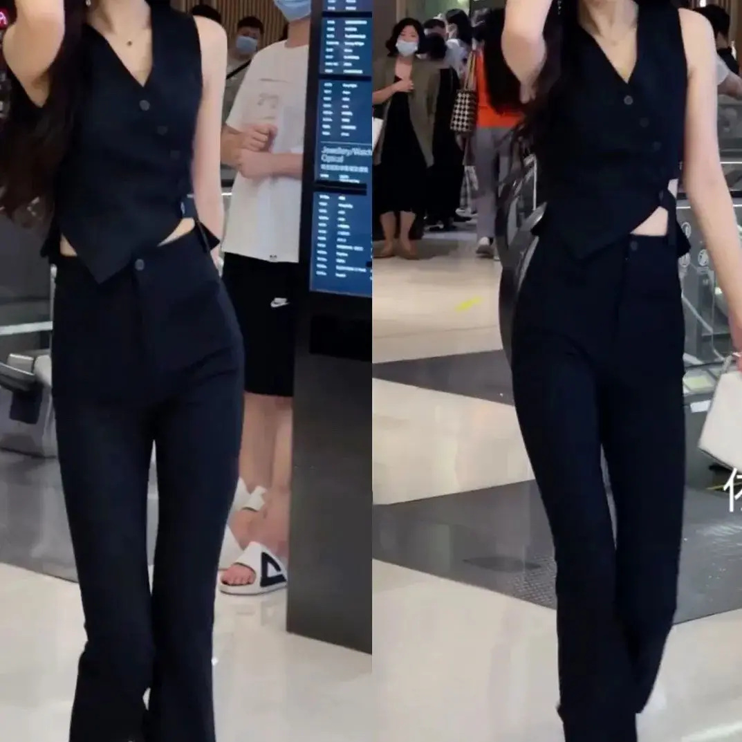Fashionable and Sexy Set for Women's Spring/Summer New Style Temperament Off the Waist Small Shirt+Pants Two Piece Set