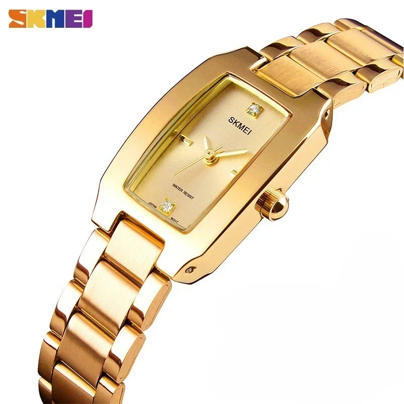 SKMEI 1400 Luxury Quartz Watch Woman Sports Silver Steel Waterproof Ladies Wristwatches Dress Women Girl Clock Relogio Feminino