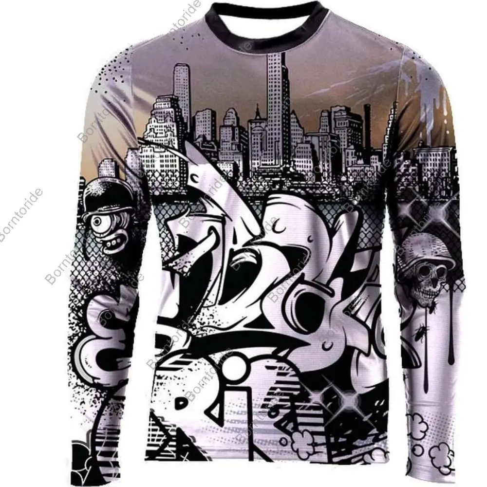 2022 Maglia Da Moto Manica Lunga Dh Mx Bmx Mountain Bike Moto Maglie/Moto Cross Atv Cross Country Racing Moto Camicia Da Uomo Traspirante