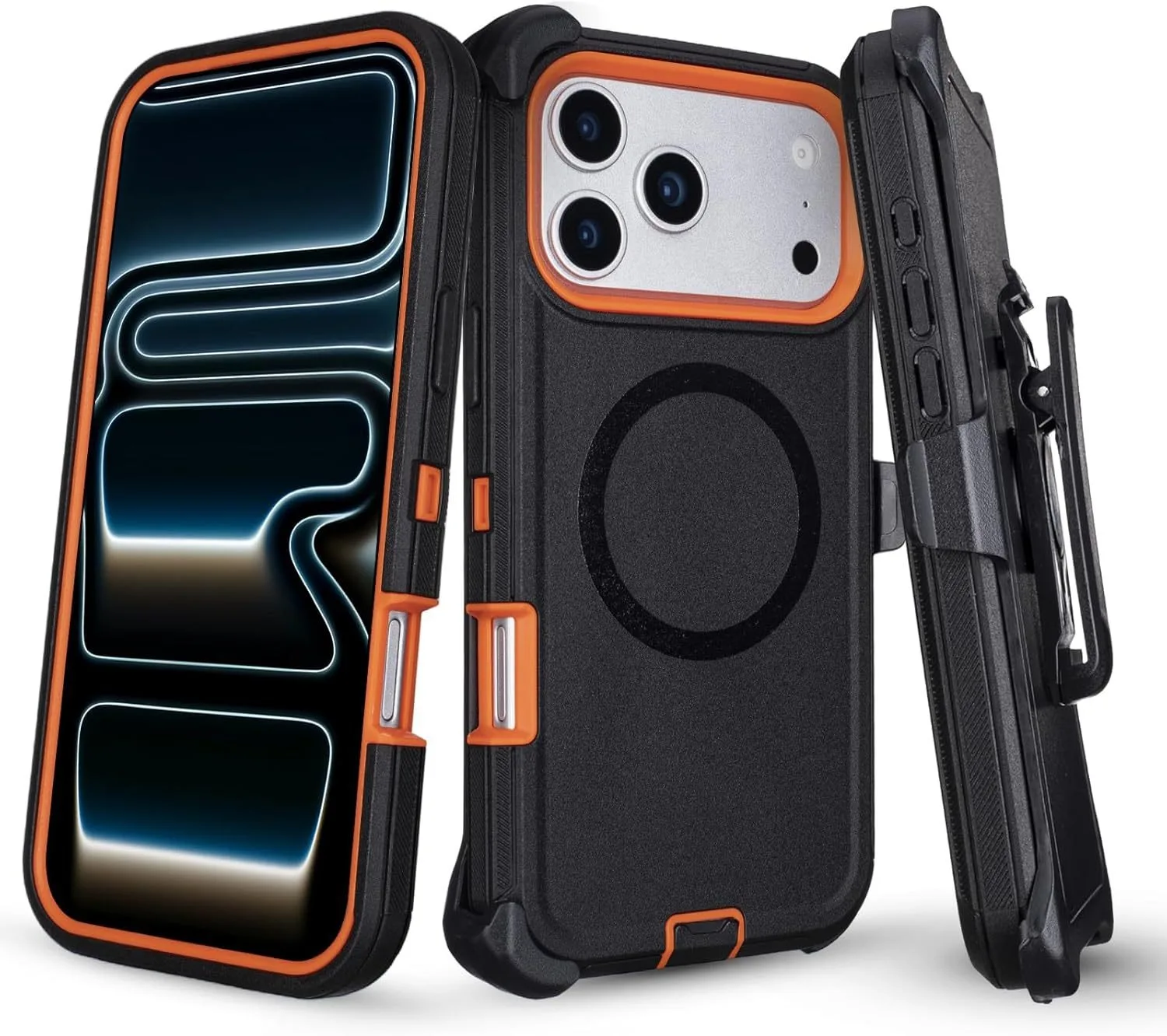 Heavy Duty Magnetic Rugged Armor Case - Shockproof Protective Cover Compatible with MagSafe Charging