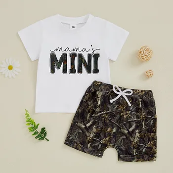 Boys Summer Outfits Graphic Print Tee with Elastic Waist Shorts Set for Toddlers - 2 Piece Clothing Ensemble 5